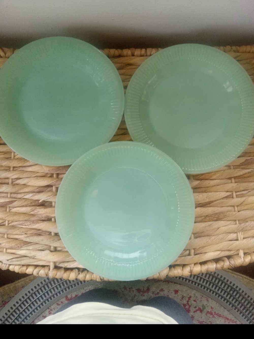 3 Vintage Fire King Jadeite 7" Plates